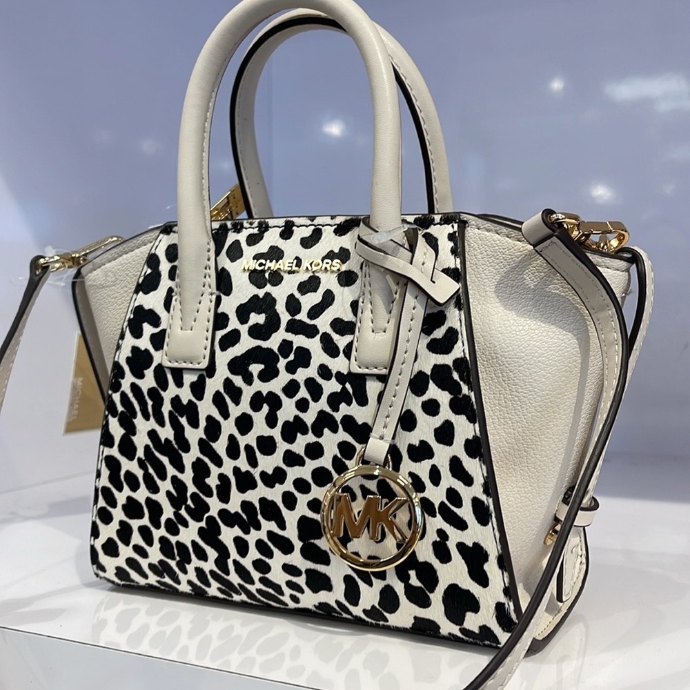 Michael Kors Avril Extra-Small Leather and Suede Satchel Crossbody Exotic Print - Picture 2 of 16